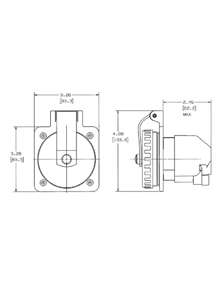 SPINA 2P+T 230V. 16A IP56 IN ACCIAIO INOX