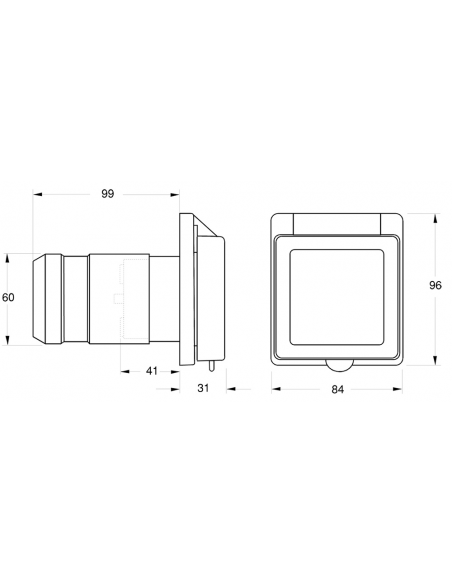 SPINA 2P+T 220V. 32A IP56