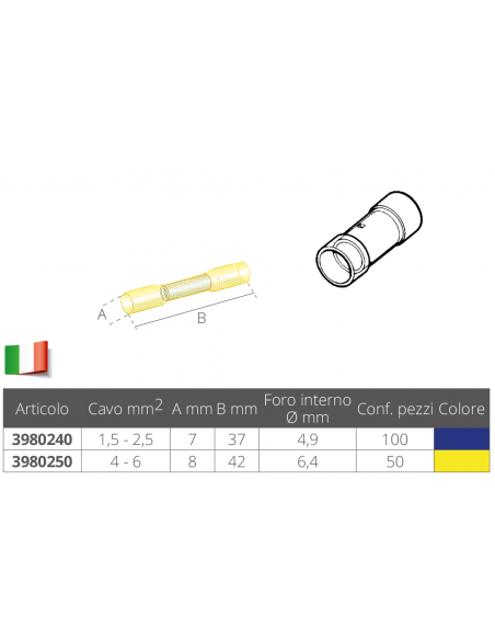 TUBETTO DI GIUNZIONE PREISOLATO TERMORETRAIBILE