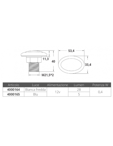 LUCE DI CORTESIA A 2 LED 12V
