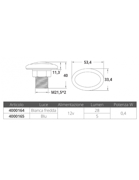 LUCE DI CORTESIA A 2 LED 12V LUCE DI CORTESIA A 2 LED 12V