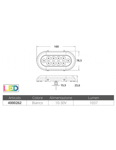LUCE SUBACQUEA A 10 LED