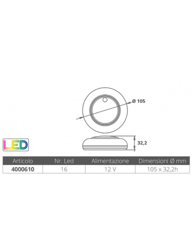 PLAFONIERA A 16 LED ATTIVAZIONE TOUCH