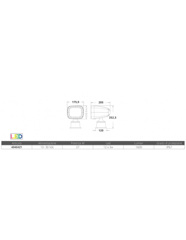 PROIETTORE RADIO COMANDATO STAGNO A LED
