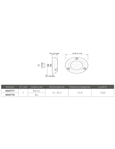 LUCE SUBACQUEA CHALLENGER 15 SP