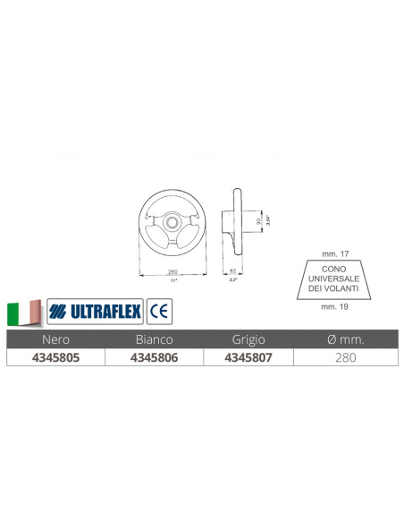 VOLANTE V45 BIANCO Ø MM.280