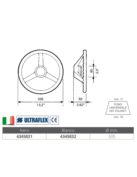 VOLANTE V32 NERO Ø MM.335