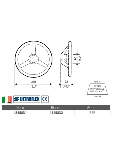 VOLANTE V32 BIANCO Ø MM.335