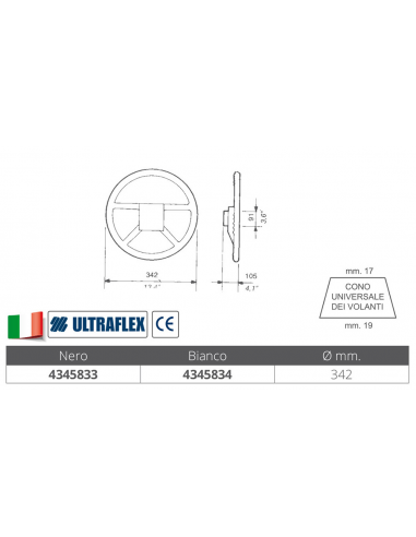 VOLANTE V33 BIANCO Ø MM.342