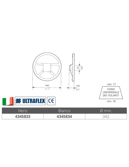 VOLANTE V33 BIANCO Ø MM.342