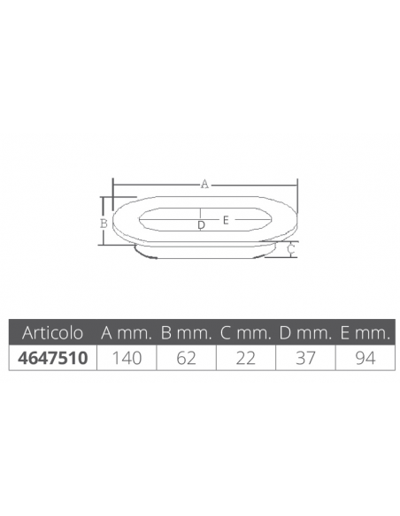 CUBIA OVALE IN ACCIAIO INOX
