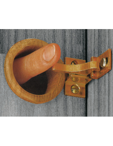 CHIUSURA OTTONE CON BOCCOLA TEAK