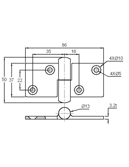 CERNIERA SFILABILE MM.86X50