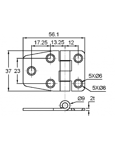 CERNIERA CON COPERTURA MM.56X37