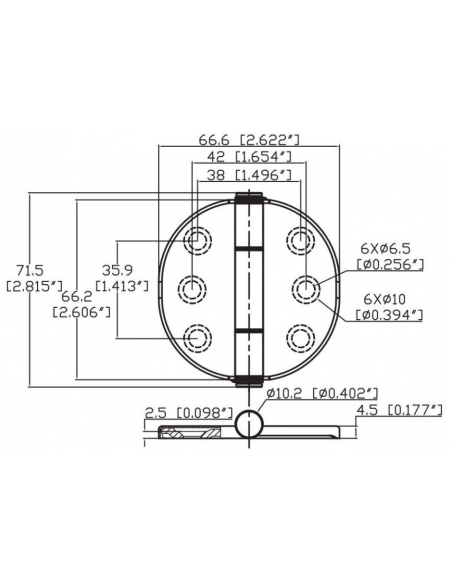 CERNIERE CON COPERTURA INTEGRATA MM.66,6X66,2
