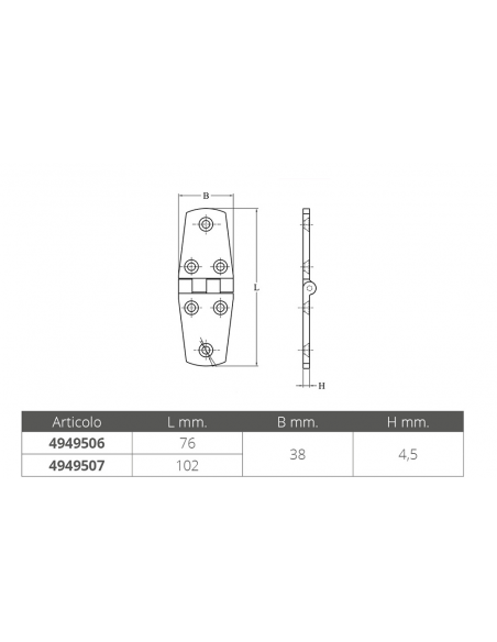 CERNIERA ESAGONALE SPESSORE MM.4,5