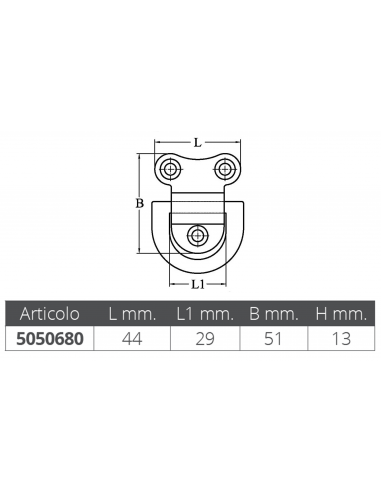 PIASTRA IN ACCIAIO INOX CON ANELLO