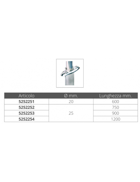 ASTA PORTABANDIERA IN ACCIAIO INOX