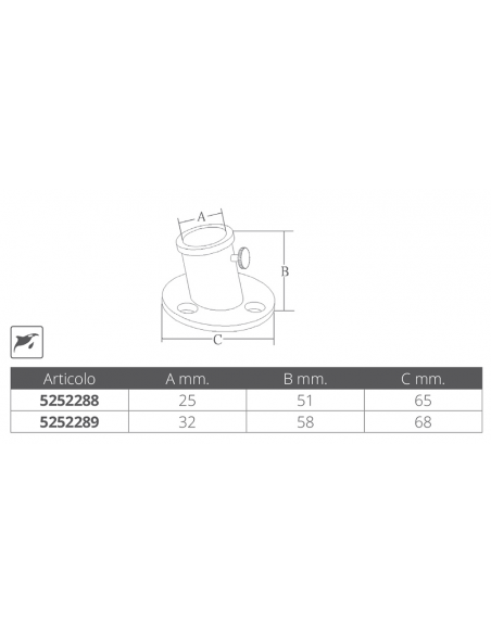 BASE INOX PER ASTE BANDIERA