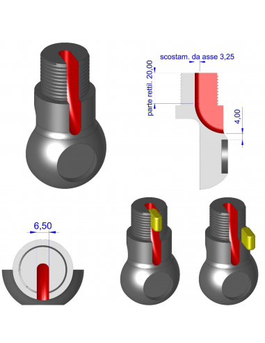 BASE IN ABS DOPPIO SNODO CON PASSACAVO