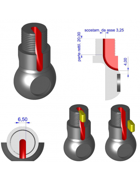 BASE IN ABS DOPPIO SNODO CON PASSACAVO