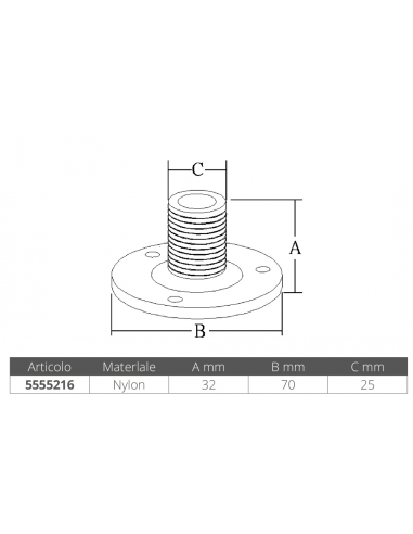 BASE IN NYLON FISSA