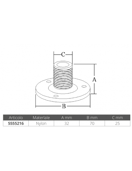 BASE IN NYLON FISSA