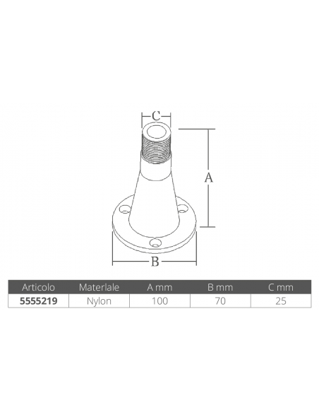 BASE IN NYLON FISSA