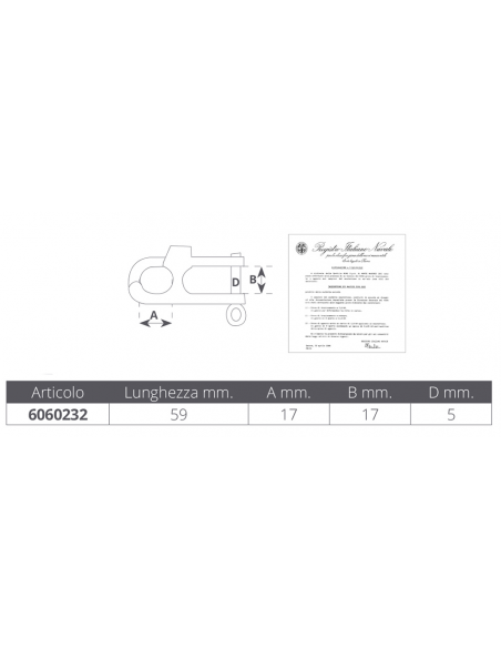 MOSCHETTONE SCI NAUTICO OMOLOGATO