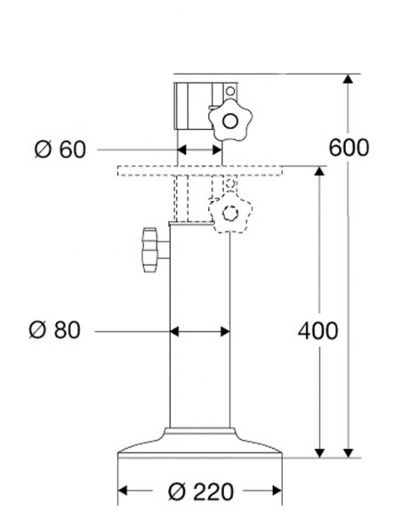 SUPPORTO TELESCOPICO MM.400/600