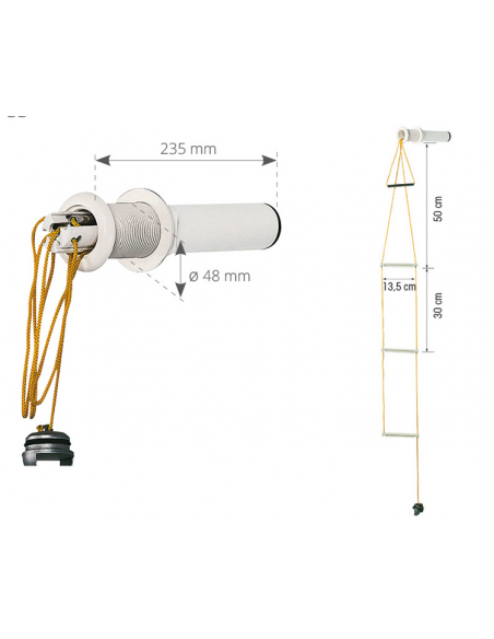SCALETTA DI SICUREZZA DA INCASSO A 3 GRADINI