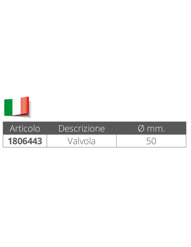 VALVOLA DI NON RITORNO IN PLASTIVA Ø MM.50