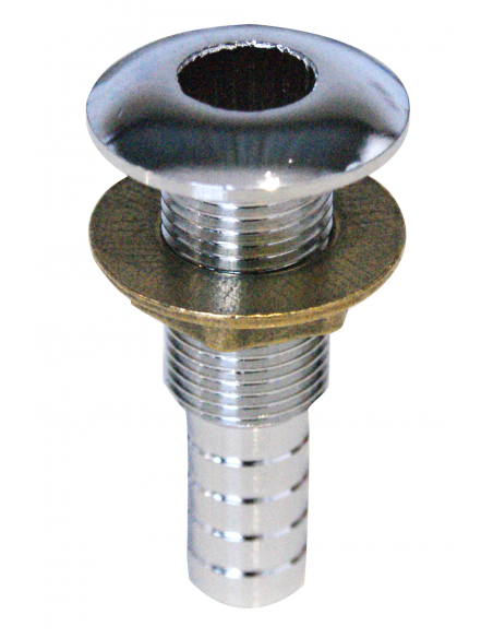 SCARICO A MARE IN OTTONE CROMATO CON PORTAGOMMA SCARICO A MARE IN OTTONE CROMATO CON PORTAGOMMA