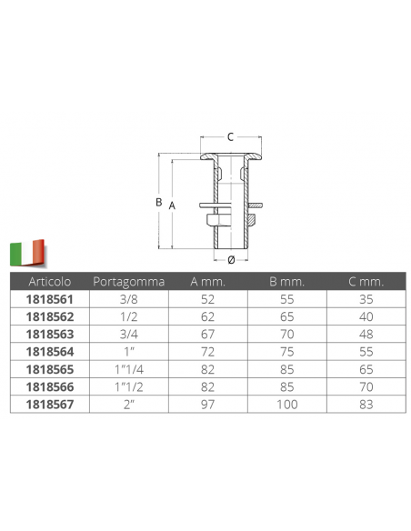 SCARICO POZZETTO IN OTTONE CROMATO CON PORTAGOMMA