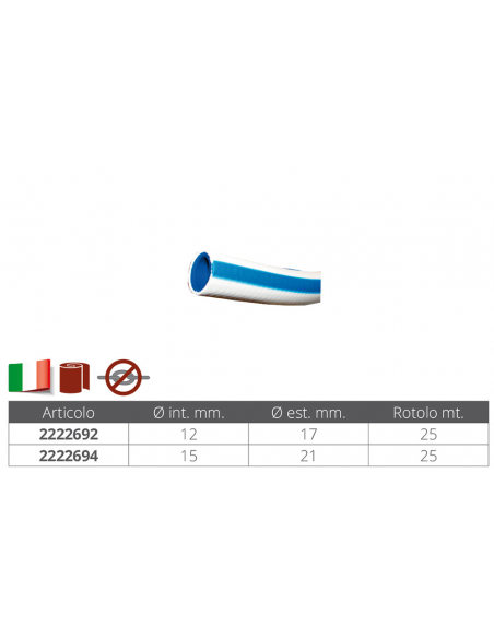 TUBO IN PVC RETINATO IN ROTOLI DA MT. 25