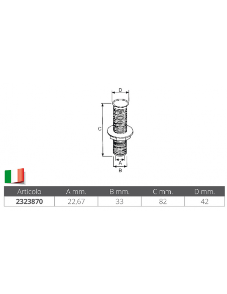 SCARICO A MARE IN CROMATO OTTONE