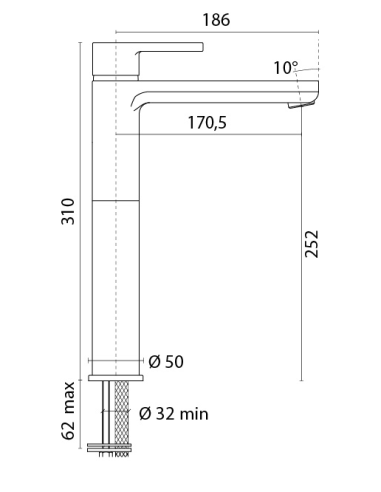 MISCELATORE ALTO LAVABO ARENA