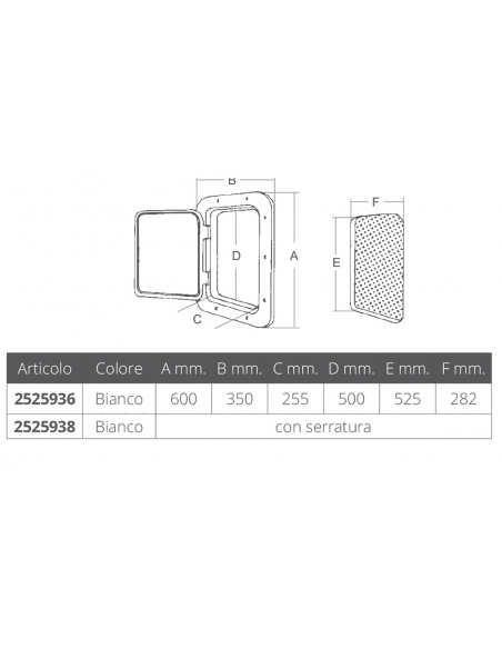 SPORTELLO MM. 600X350