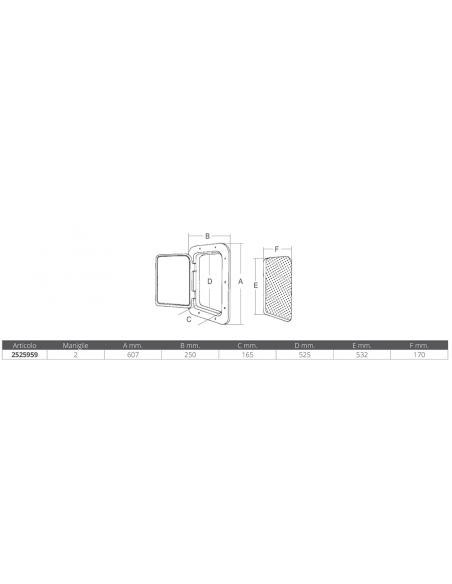 SPORTELLO MM.607X250