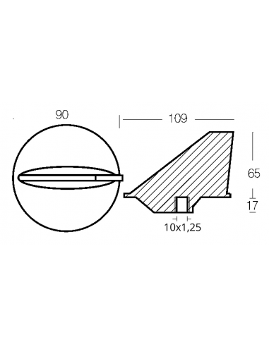 PINNA CORTA PER YAMAHA 55HP-MARINER 40/60HP