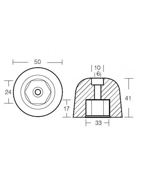 OGIVA ESAGONALE PER BOW THRUST VETUS