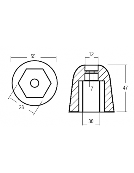 OGIVA ESAGONALE PER BOW THRUST VETUS