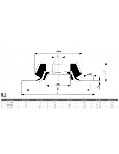 SUPPORTO IN ACCIAIO INOX SENZA PERNO