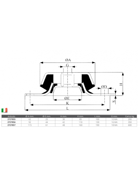 SUPPORTO IN ACCIAIO INOX SENZA PERNO