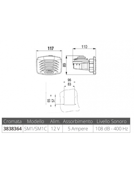 TROMBA ELETTROMAGNETICA SM1C 12V