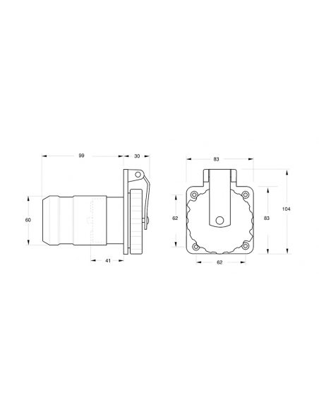 SPINA 2P+T 220V. 32A IP56 IN ACCIAIO INOX