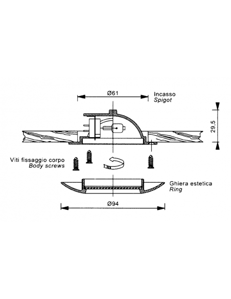 FARETTO DA INCASSO IN OTTONE SEXTANS L FARETTO DA INCASSO IN OTTONE SEXTANS L