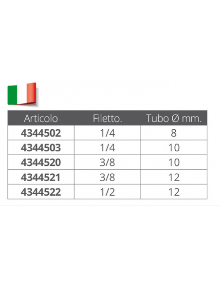 RACCORDO DRITTO IN OTTONE