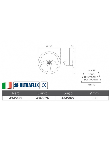 VOLANTE  CORSICA GRIGIO Ø MM.350