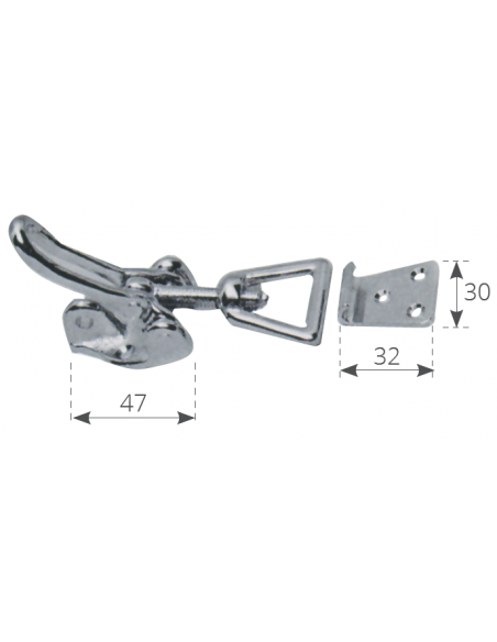 CHIUSURA REGOLABILE OTTONE CROMATO
